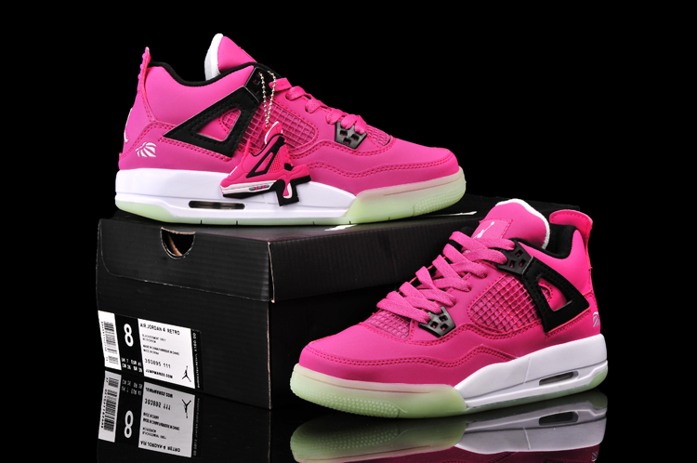Nike Air Jordan IV 4 rougeoyant retro femmes chaussures en vente fushia (2)